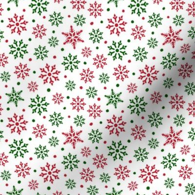 Red and Green Snowflakes