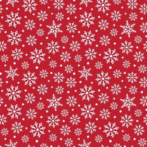 Snowflakes on Red