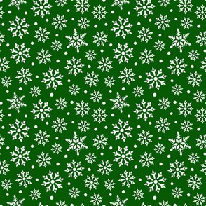 Snowflakes on Green