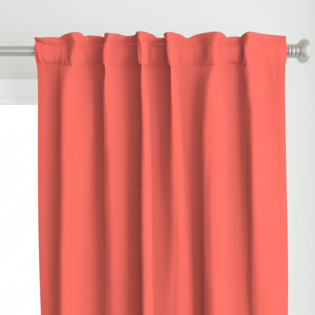 coral pink orange red solid Pieza de cortina | Spoonflower