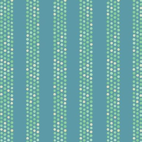 Dots and stripes in yellow, green & blue