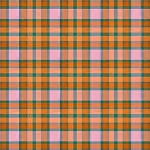 Autumn Plaid in Orange Pink All Fall and Green
