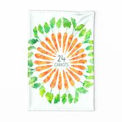 24K carrots vegetables pun tea towel