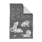 Cubist Cats tea towel Calendar 2024