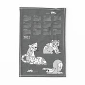 Cubist Cats tea towel Calendar 2024