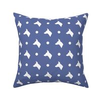 Carolina Dog Silhouette and Polka Dots in Navy Blue