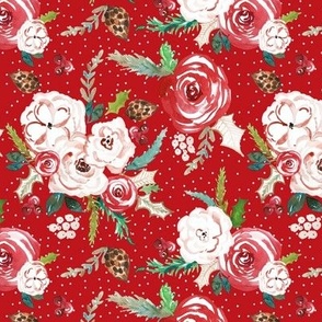 IBD Christmas Florals RED 6x6