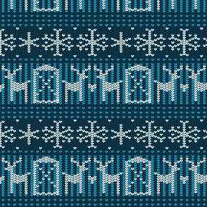 Reindeer barn blue 8x8