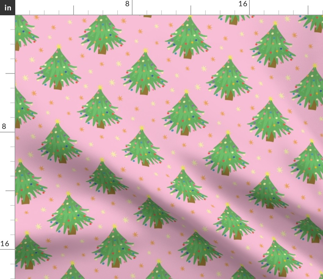 Decorated Christmas Trees_pink