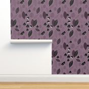 Abstract Leaves And Chestnuts Purple Pink Black