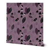 Abstract Leaves And Chestnuts Purple Pink Black