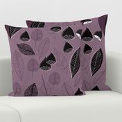 Abstract Leaves And Chestnuts Purple Pink Black