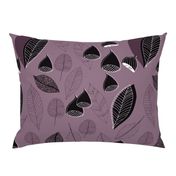 Abstract Leaves And Chestnuts Purple Pink Black