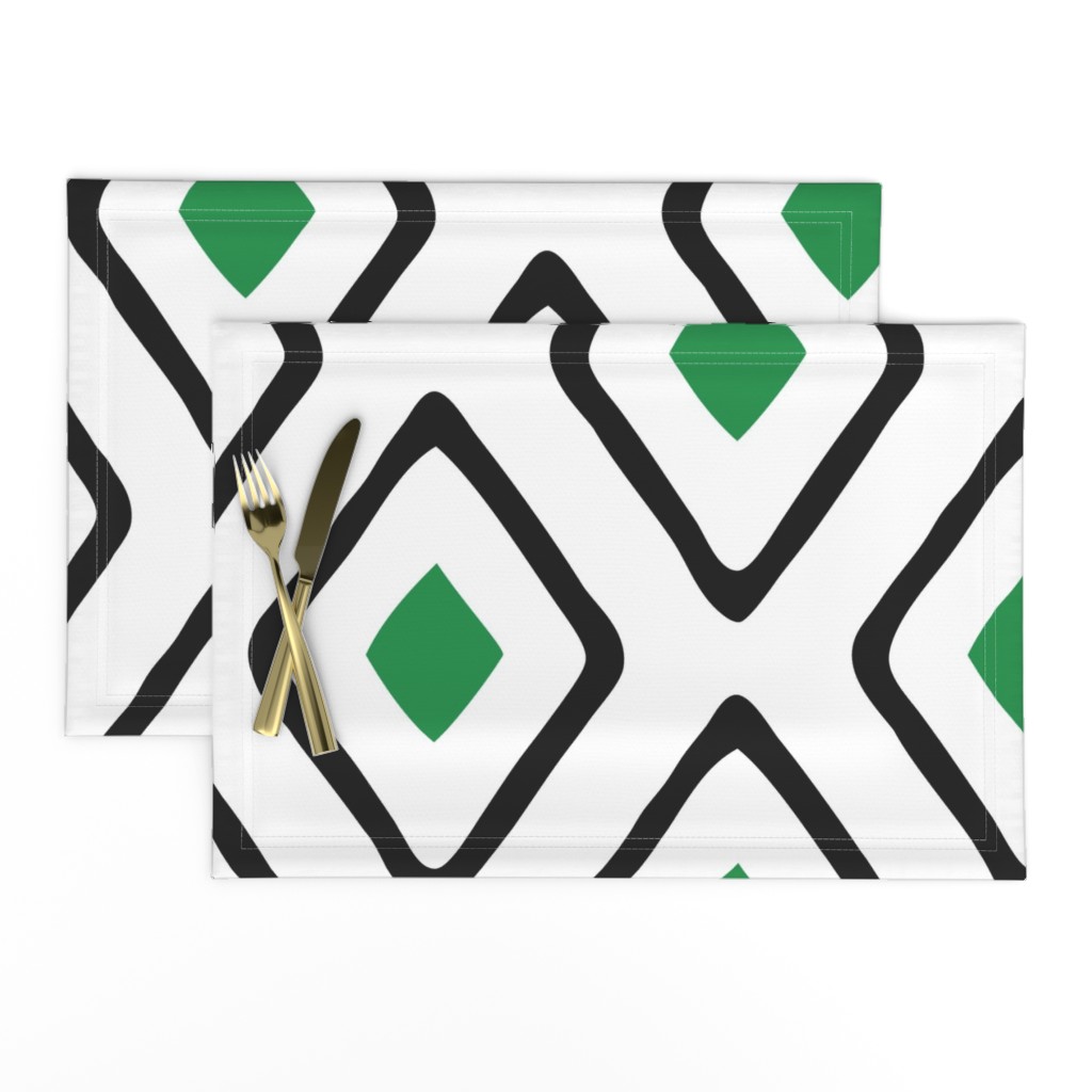 Diamond in Diamond - Jumbo - Green, White, Black