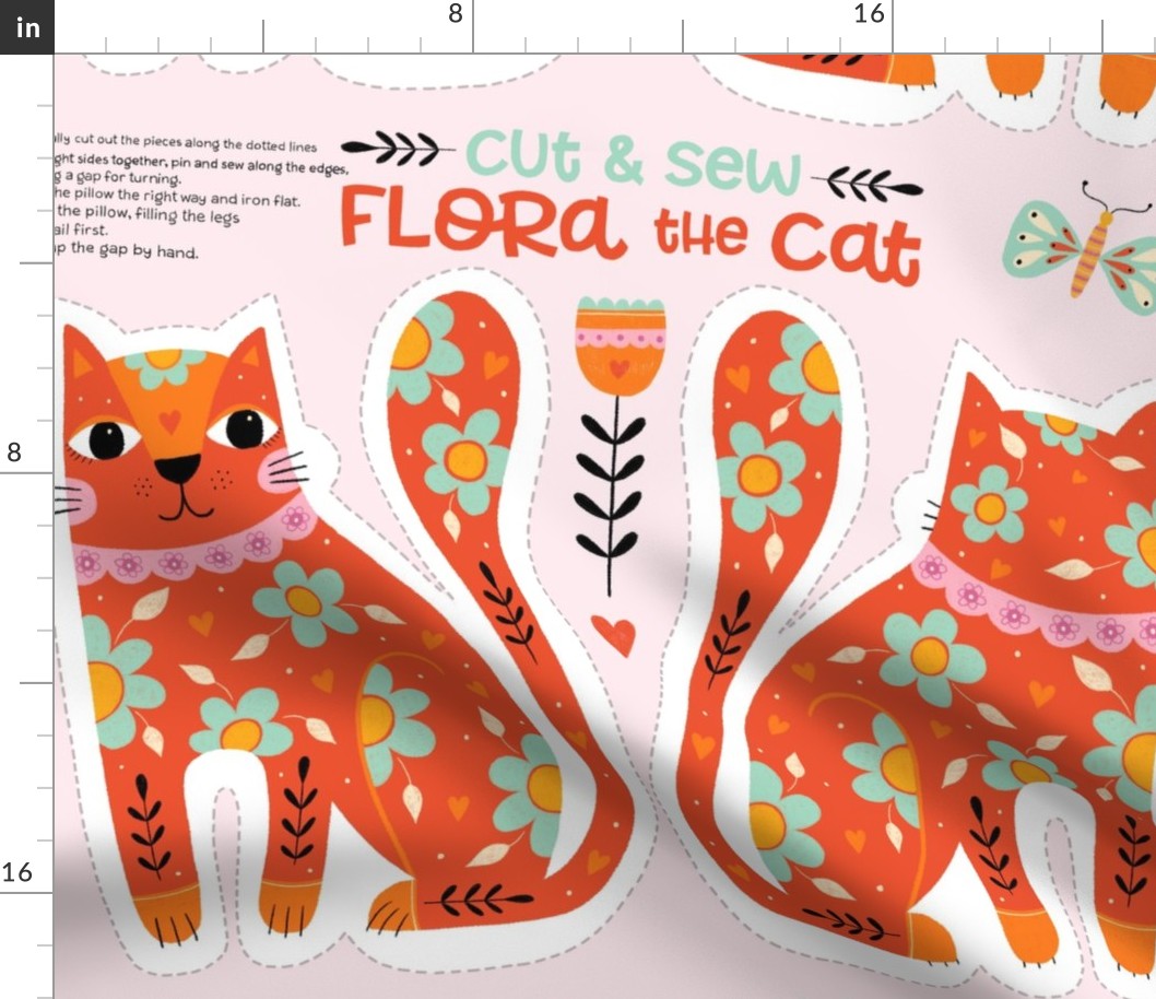 Flora the Cat - cut & sew