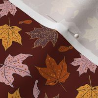 Maple leaves on russet 4x4