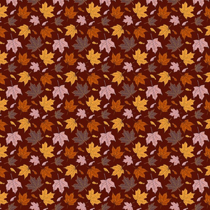 Maple leaves on russet 4x4