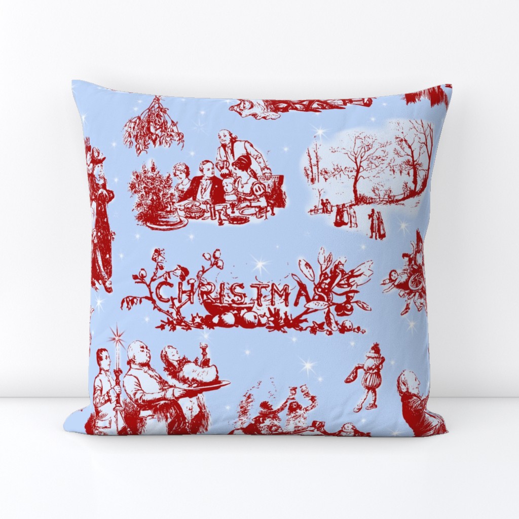 Good Cheer Christmas Toile blueberry 1