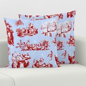 Good Cheer Christmas Toile blueberry 1