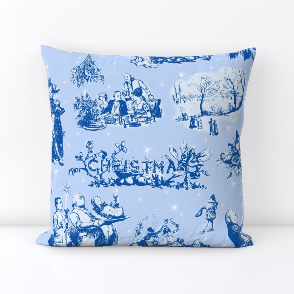 Good Cheer Christmas Toile blueberry 2