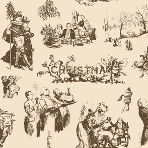 Good Cheer Christmas Toile brown sugar 