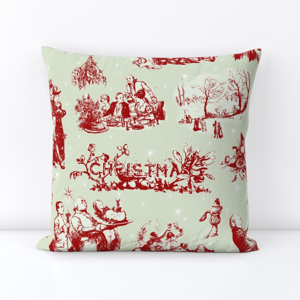 Good Cheer Christmas Toile strawberry basil