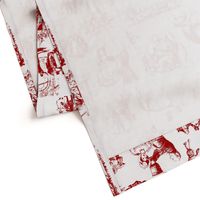 Good Cheer Christmas Toile cranberry