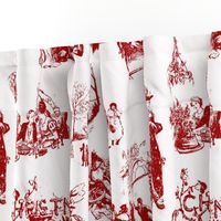 Good Cheer Christmas Toile cranberry