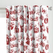 Good Cheer Christmas Toile cranberry