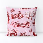 Good Cheer Christmas Toile cranberry sorbet