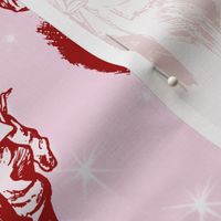 Good Cheer Christmas Toile cranberry sorbet