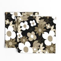 Retro Summer Flowers Large Blossom Golden