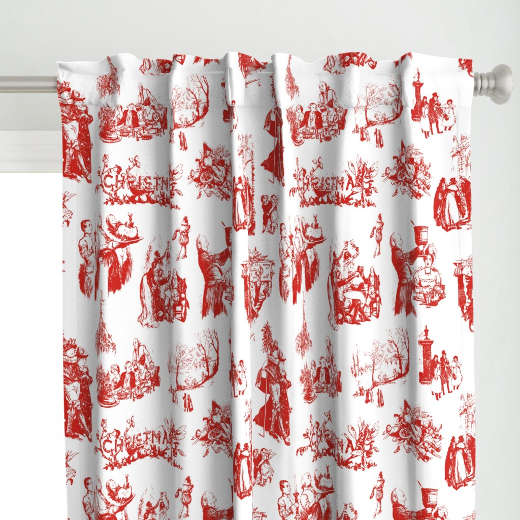 Good Cheer Christmas Toile strawberry 1