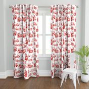 Good Cheer Christmas Toile strawberry 1