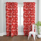 Good Cheer Christmas Toile strawberry 2