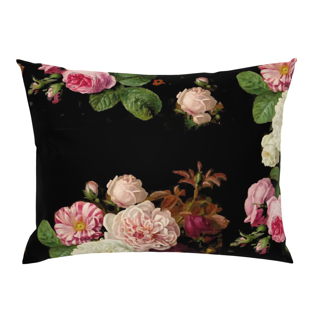 Dark Floral Black roses on black moody floral JUMBO size