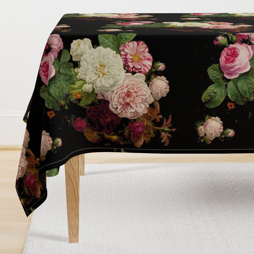 Dark Floral Black roses on black moody floral JUMBO size