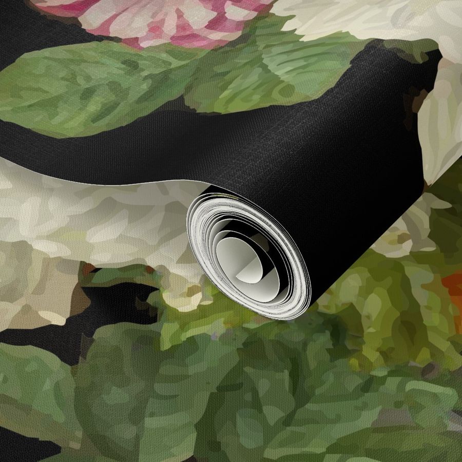 Moody and Dark Floral Wrapping Paper