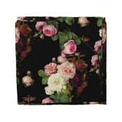 Dark Floral Black roses on black moody floral JUMBO size