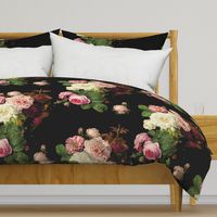 Dark Floral Black roses on black moody floral JUMBO size