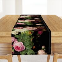 Dark Floral Black roses on black moody floral JUMBO size