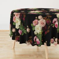 Dark Floral Black roses on black moody floral JUMBO size