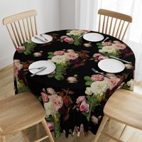 Dark Floral Black roses on black moody floral JUMBO size