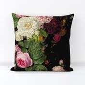 Dark Floral Black roses on black moody floral JUMBO size