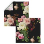 Dark Floral Black roses on black moody floral JUMBO size