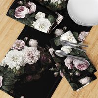 Vintage roses jumbo scale dark moody floral black