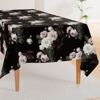 Vintage roses jumbo scale dark moody floral black