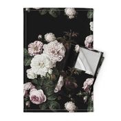 Vintage roses jumbo scale dark moody floral black