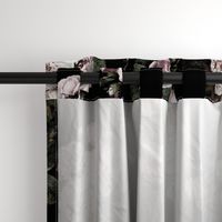 Vintage roses jumbo scale dark moody floral black