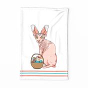 Tea Towel Easter Bunny Sphynx 
